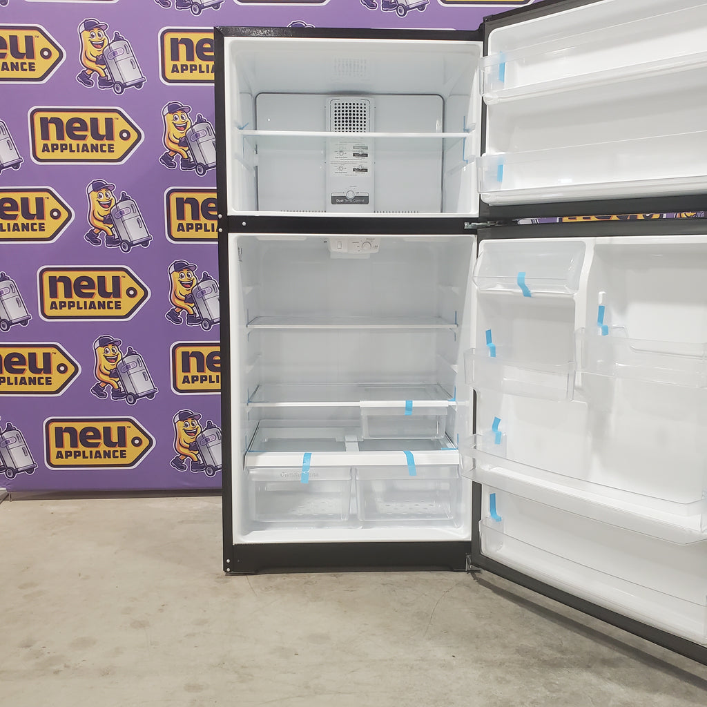 Pictures of GE Garage Ready 21.9 Cu. Ft. Top Freezer Refrigerator with Edge to Edge Glass Shelves GTS22KGNRBB - Open Box - Neu Appliance Outlet - Discount Appliance Outlet in Austin, Tx