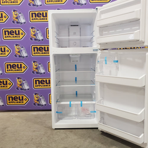 Pictures of Frigidaire Top Freezer 18 Cu. Ft. Capacity Refrigerator with Spacious Interior Storage and Bright LED Lighting in White FFHT1822UW - Scratch and Dent (Major) - Neu Appliance Outlet - Discount Appliance Outlet in Austin, Tx