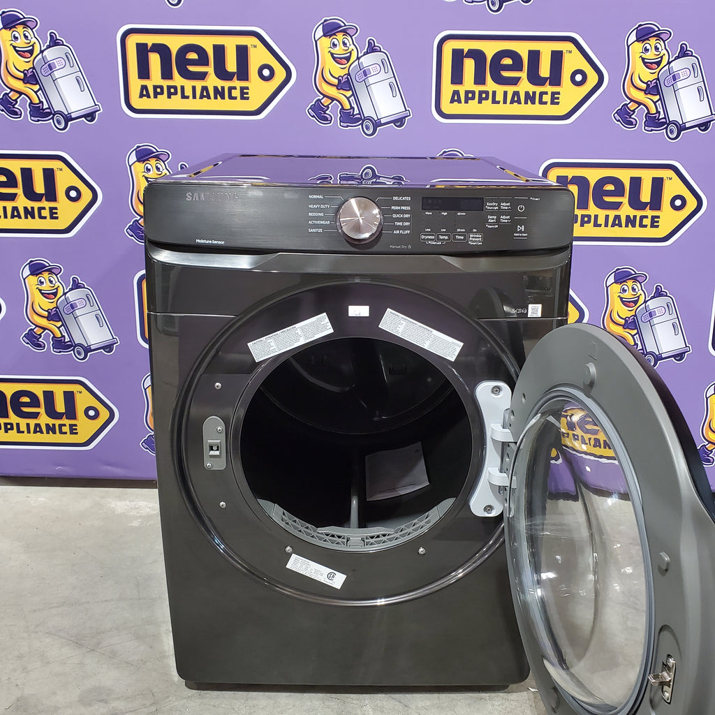 Pictures of Samsung Frontload Brushed Black7.5 Cu. Ft. Electric Dryer with Sensor Dry 22132SD148 - DVE45T6000V - Scratch & Dent (Moderate) - Neu Appliance Outlet - Discount Appliance Outlet in Austin, Tx