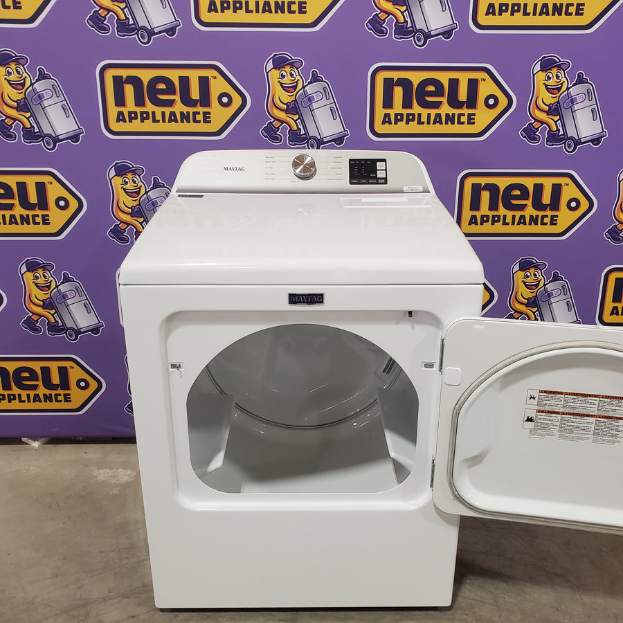 Maytag Top Load 4.8 cu ft Washer with Deep Fill and Slow-Close Glass Lid MVW6200KW - Scratch & Dent (Moderate) and Maytag 7.0 cu ft Electric Dryer with Moisture Sensing and Quick Dry Cycle 16232 - MED6200KW - Scratch & Dent (Minor)