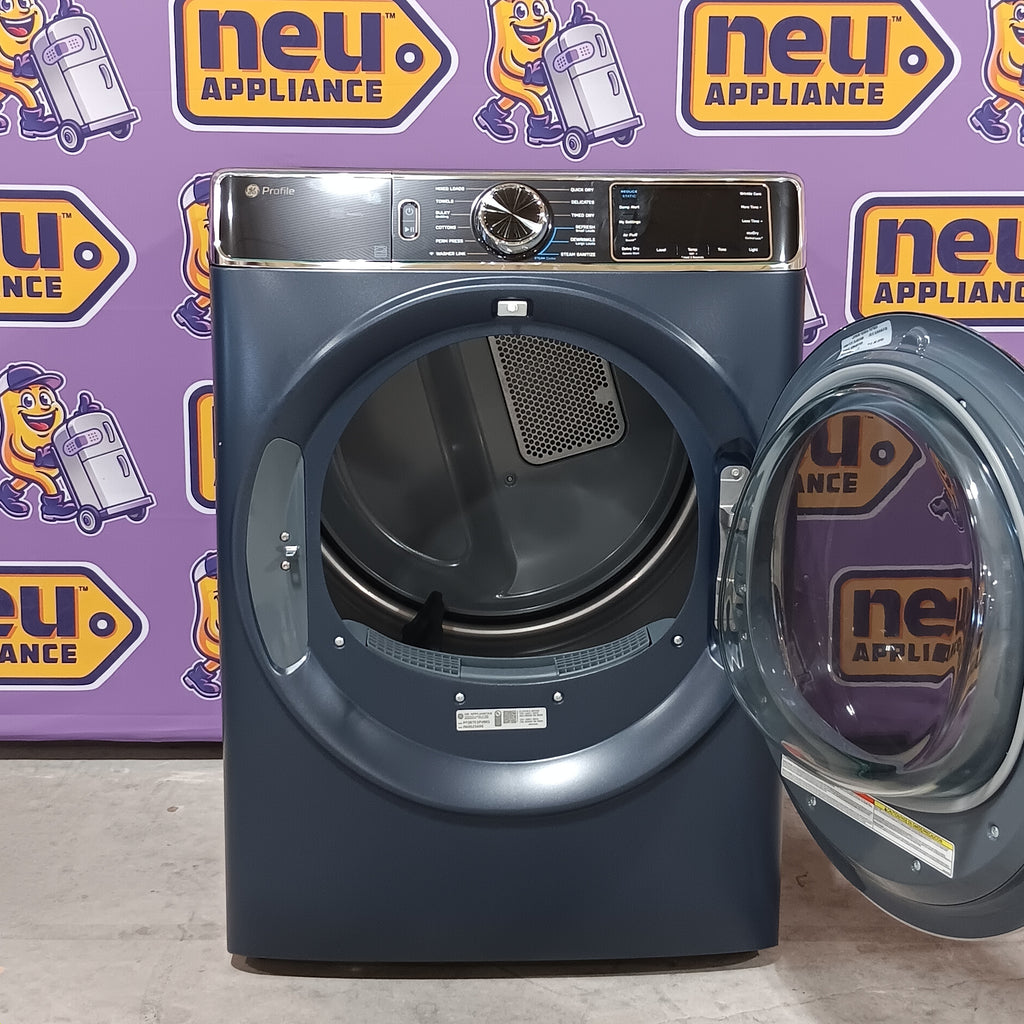 Pictures of GE Profile 5.3 cu. ft. Smart Front Load Washer with OdorBlock UltraFresh Vent System GE9864 - PFW870SPVRS - New in Box and GE Profile Smart Front Load Electric 7.8 Cu. Ft. Capacity Dryer with Steam and Sanitize Cycle GE9864E - PFD87ESPVRS - New in Box - Neu Appliance Outlet - Discount Appliance Outlet in Austin, Tx