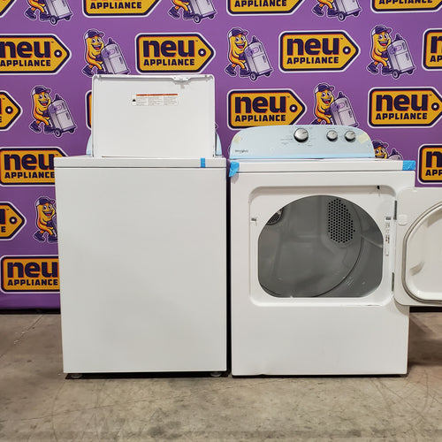 Whirlpool 3.8–3.9 Cu. Ft.  Top Load Washer with  2 in 1 Removable Agitator and Soil Level Selection WTW4957PW - Open Box and Whirlpool 7-cu ft Vented Electric Dryer 16049 - WGD4815EW - Scratch & Dent (Minor)