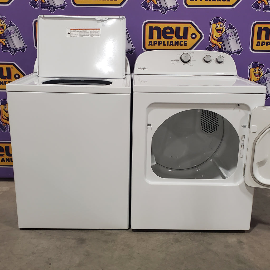 Pictures of Whirlpool Top Load 3.5 Cu. Ft. Washer with Deep Water Wash Option WTW4816FW - Open Box and Whirlpool Vented 7.0 Cu. Ft. Electric Dryer 16129 - WED4815EW - Open Box - Neu Appliance Outlet - Discount Appliance Outlet in Austin, Tx