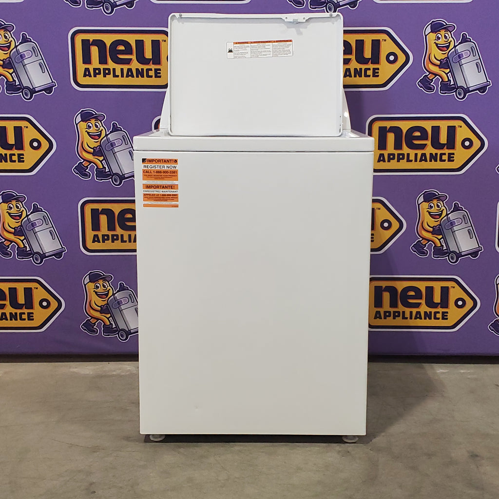 Amana 3.8 Cu. Ft. Top Load Washer with High Efficiency Agitator NTW4519JW - Scratch & Dent (Minor) and Amana 6.5 Cu. Ft. Electric Dryer with Wrinkle Prevent Option 16053 - NED4655EW - Open Box