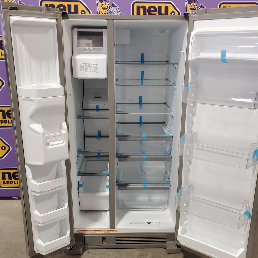 Pictures of Whirlpool 33 Inch Wide Side by Side 21 Cu. Ft. Refrigerator with Can Caddy and Frameless Glass Shelves in Fingerprint Resistant Stainless Steel 31134SD212 - WRS321SDHZ - Scratch & Dent (Moderate) - Neu Appliance Outlet - Discount Appliance Outlet in Austin, Tx