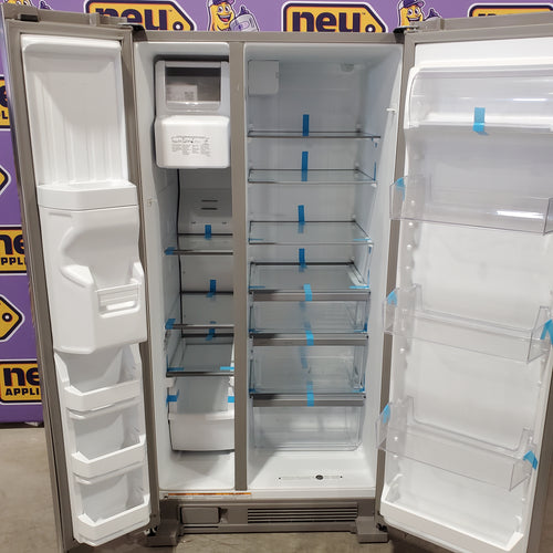 Whirlpool 33 Inch Wide Side by Side 21 Cu. Ft. Refrigerator with Can Caddy and Frameless Glass Shelves in Fingerprint Resistant Stainless Steel 31134SD212 - WRS321SDHZ - Scratch & Dent (Moderate)