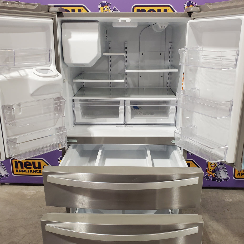 Pictures of Whirlpool French Door Bottom Mount Refrigerator in Fingerprint Resistant Stainless Steel 22132SD129 - WRMF3636RZ - Scratch & Dent (Moderate) - Neu Appliance Outlet - Discount Appliance Outlet in Austin, Tx