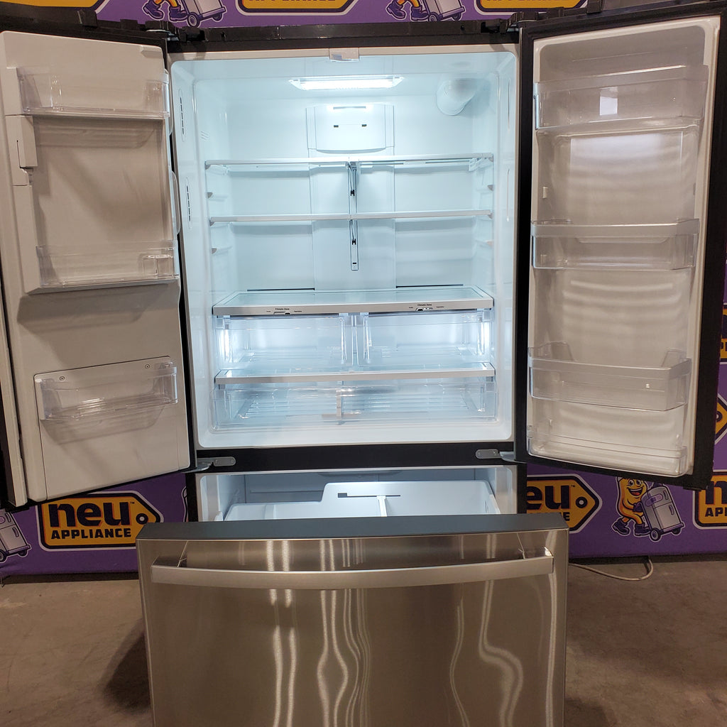 GE 20.6 cu. ft. Counter Depth French Door Refrigerator in Fingerprint Resistant Stainless, ENERGY STAR 31133SD138 - GYE21JYMFS - Scratch & Dent (Moderate)