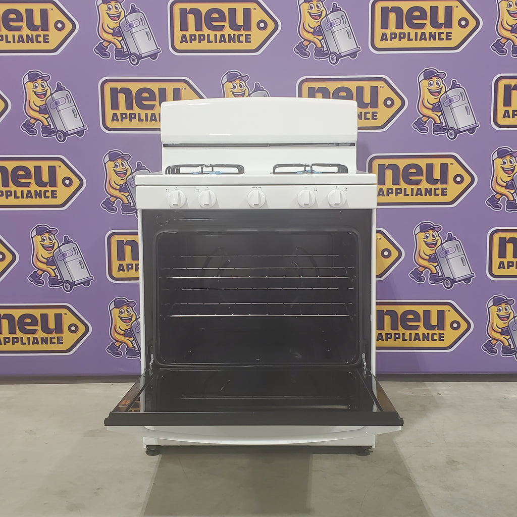Pictures of Amana White Gas 30 Inch Range with Easy Clean Glass Door and Temp Assure Cooking System AGR4203MNW - Scratch and Dent (Minor) - Neu Appliance Outlet - Discount Appliance Outlet in Austin, Tx