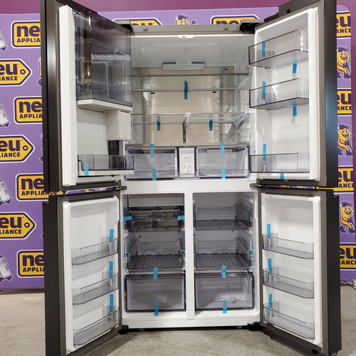 Pictures of Samsung Bespoke 4-Door Flex™ Refrigerator (29 cu. ft.) with Beverage Zone™ and Auto Open Door in White Glass - 4SD400 - RF29DB970012AA - Open Box - Neu Appliance Outlet - Discount Appliance Outlet in Austin, Tx