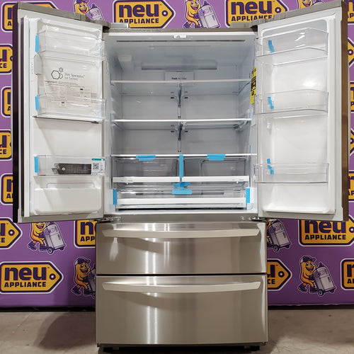 LG 28 cu. ft. Standard-Depth 4-Door French Door with Double Freezer and Ice & Water Dispenser 3SD679 - LMXS28626S - Scratch & Dent (Minor)