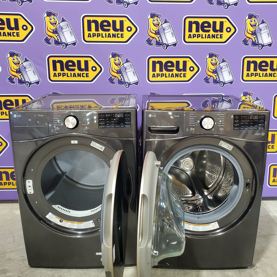 LG Front Load 4.5 Cu. Ft. Washer with TurboWash 360 Technology WM4000HBA - Scratch & Dent (Minor) and LG Smart Wi-Fi Enabled Front Load Electric 7.4 Cu. Ft. Dryer with TurboSteam 16267 - DLEX4000B - Scratch & Dent (Minor)