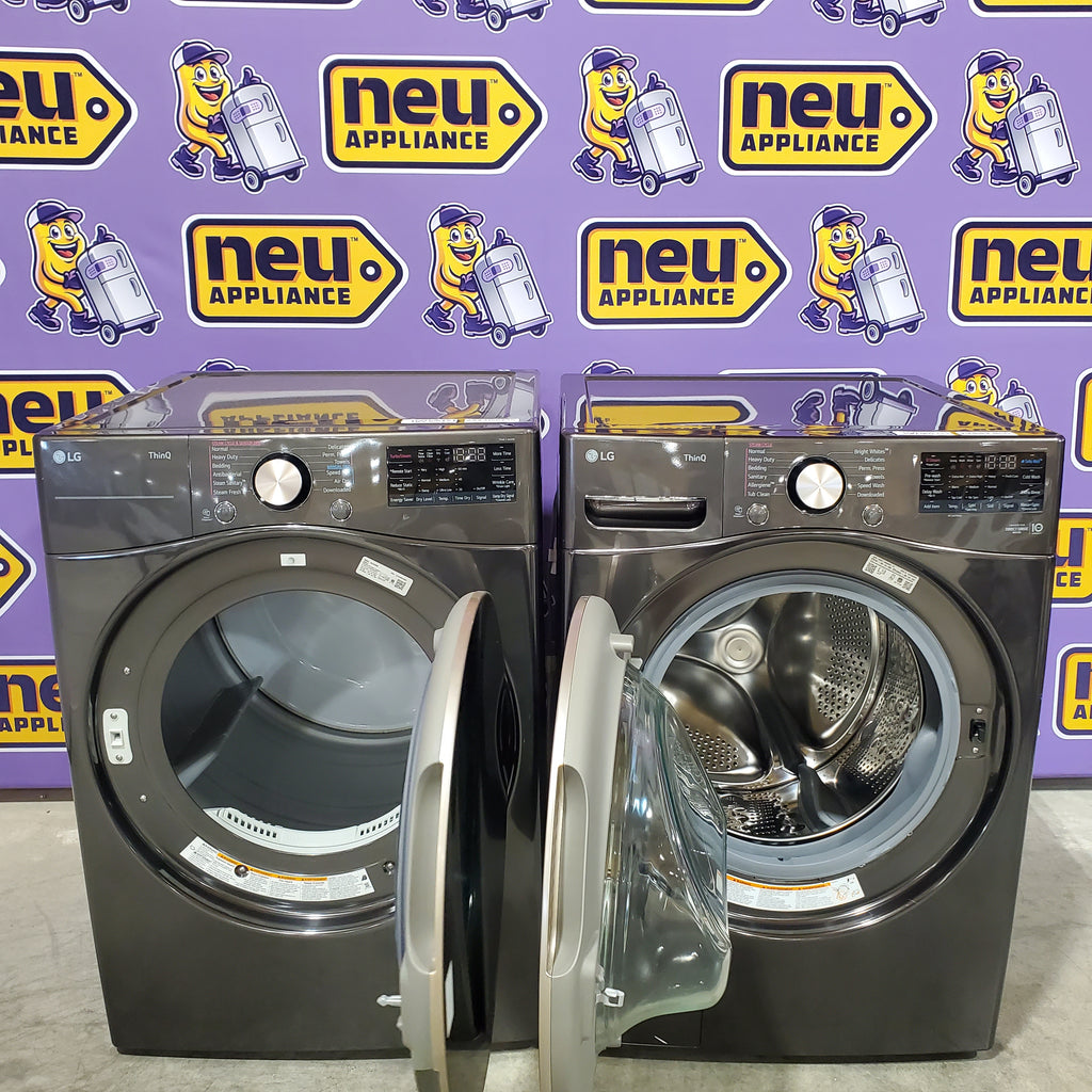 Pictures of LG Front Load 4.5 Cu. Ft. Washer with TurboWash 360 Technology WM4000HBA - Scratch & Dent (Minor) and LG Smart Wi-Fi Enabled Front Load Electric 7.4 Cu. Ft. Dryer with TurboSteam 16267 - DLEX4000B - Scratch & Dent (Minor) - Neu Appliance Outlet - Discount Appliance Outlet in Austin, Tx