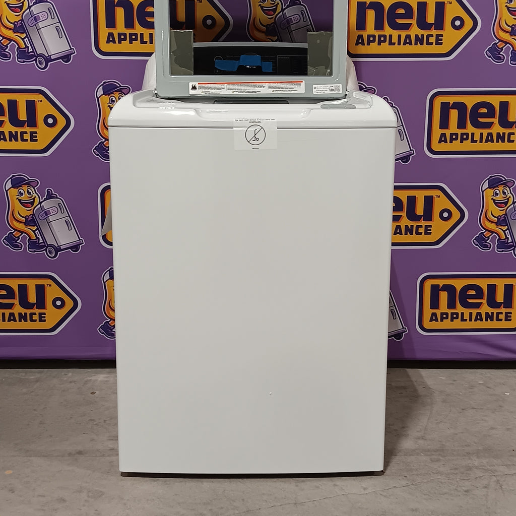 GE 4.5 cu. ft. Top Load Washer with Water Level Control GTW585BSVWS - New in Box and GE Electric 7.4 Cu. Ft. Front Load Dryer with Sensor Dry in White GTD58EBSVWS - Open Box