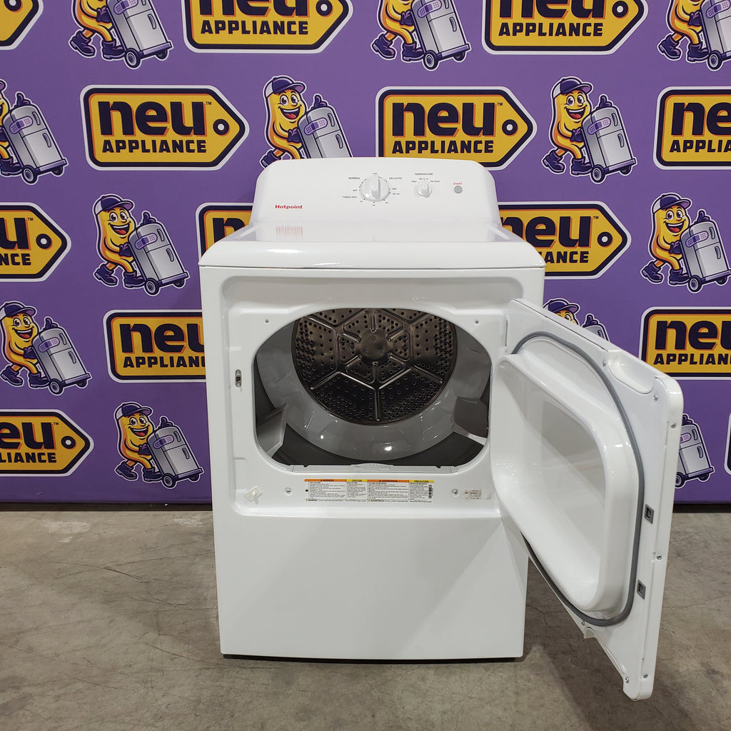 Hotpoint® 4.0 cu. ft. Capacity Washer with Cold Plus and Water Level Control HTW265ASWWW - Scratch & Dent (Minor) and Hotpoint 6.2 cu. ft. Capacity Electric Dryer with Up To 120 ft. Venting and Shallow Depth 16180 - HTX26EASWWW - Scratch & Dent (Minor)