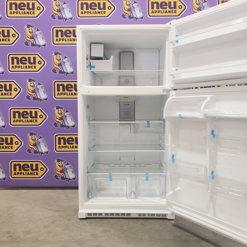 Pictures of Whirlpool 33" Wide Top Freezer 20.5 cu ft Refrigerator with Ice Maker and Frameless Glass Shelves and Flexi-Slide Bin - 3SD483 - WRT311FZDW - Open Box - Neu Appliance Outlet - Discount Appliance Outlet in Austin, Tx