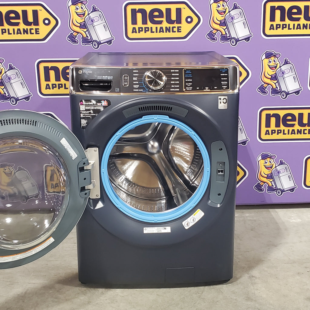 Pictures of GE Profile 5.3 cu. ft. Smart Front Load ENERGY STAR Washer with OdorBlock UltraFresh Vent System and Microban Technology in Sapphire Blue 6SD111 - PFW870SPVRS - Scratch & Dent (Minor) - Neu Appliance Outlet - Discount Appliance Outlet in Austin, Tx