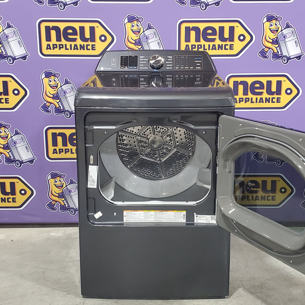 Pictures of GE Profile 5.4 cu. ft. Top Load Washing Machine with FlexDispense PTW700BPTDG - New in Box and GE Profile 7.4 cu. ft. Gas Dryer with Steam 16134 - PTD70EBPTDG - Open Box - Neu Appliance Outlet - Discount Appliance Outlet in Austin, Tx