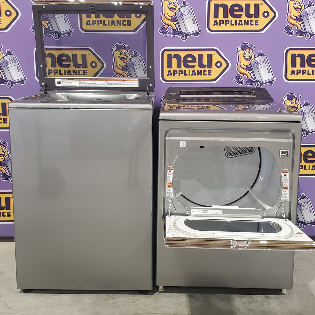 Whirlpool Top Load 5.2 Cu. Ft. Washer with Removable Agitator WTW8127LC - Scratch & Dent (Minor) and Whirlpool Electric 7.4 Cu. Ft. Dryer with Moisture Sensor 16060 - WED8127LC - Scratch and Dent (Minor)