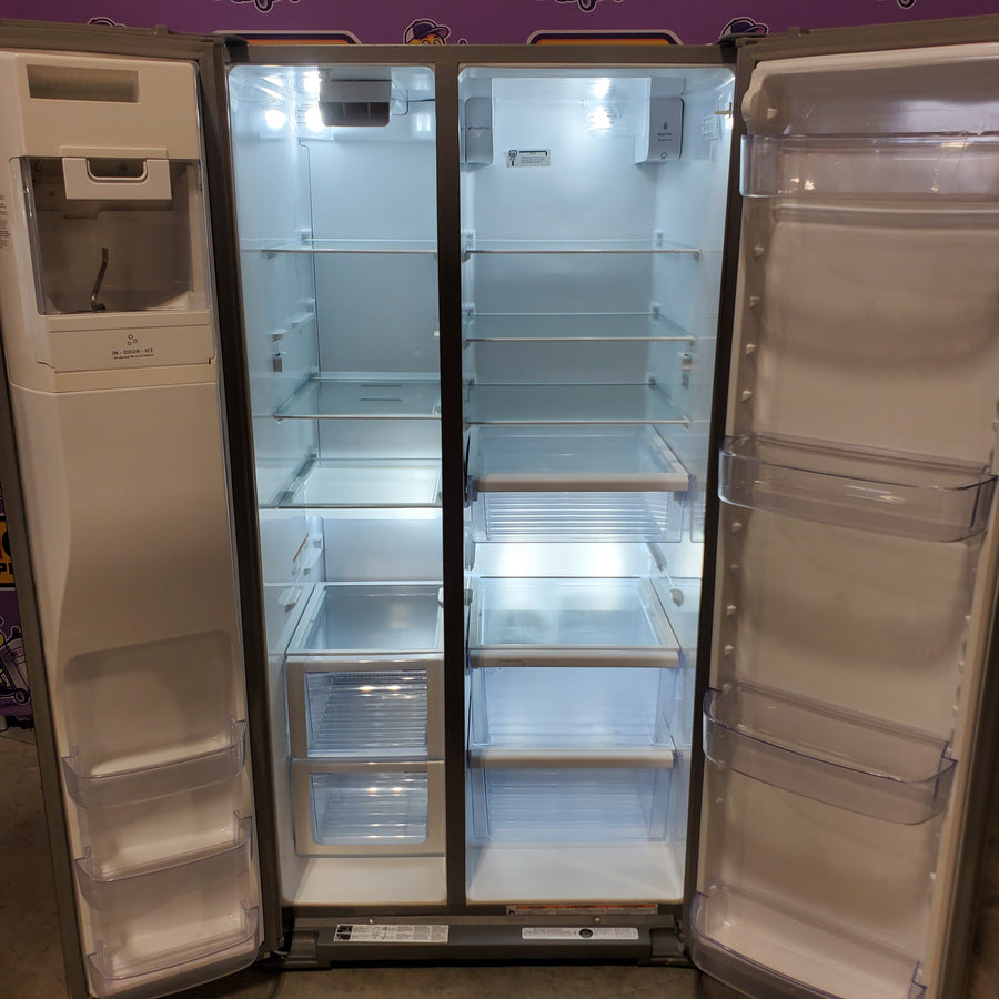 Whirlpool Fingerprint-Resistant Stainless Steel 28.49 cu. ft. Side by Side Refrigerator with In Door Ice and Water Dispenser WRS588FIHZ - Scratch & Dent (Moderate)