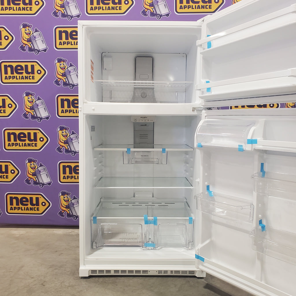 Whirlpool 33" Wide Top Freezer 20.5 cu ft Refrigerator with Ice Maker and Frameless Glass Shelves and Flexi-Slide Bin 3SD868 - WRT311FZDW - Open Box
