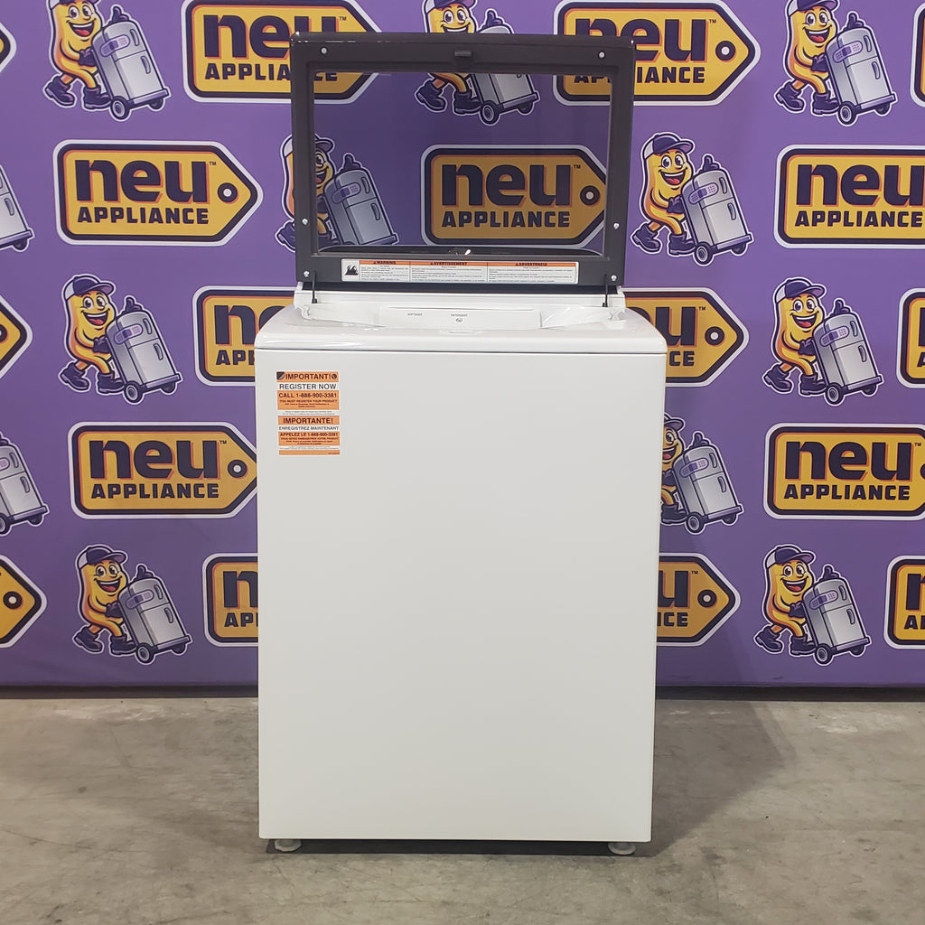 Whirlpool 5.2–5.3 Cu. Ft. Top Load Washer in White with Removable Agitator WTW6157PW - Open Box and Whirlpool 7.0 cu. ft. Electric Dryer with Hamper Door 16062 - WED5010LW - Open Box