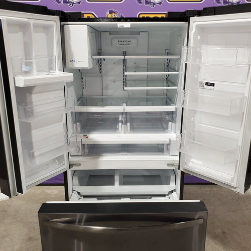 Frigidaire 28 Cu. Ft. Standard-Depth French Door Refrigerator in Black Stainless Steel 20331SD302 - Scratch & Dent (Moderate)