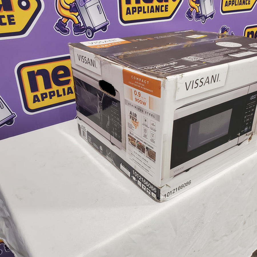 Vissani 19 in. 0.9 cu. ft. 900-Watt Countertop Microwave Oven in Stainless Steel with Convection and Air Fry VSCMAF09S2A09A - New in Box