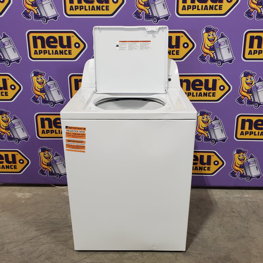 Amana Top Load 3.5 Cu. Ft. Washer with Dual Action Agitator, Porcelain Tub, and Late Lid Lock 22136SD360 - NTW4516FW - Scratch & Dent (Moderate)