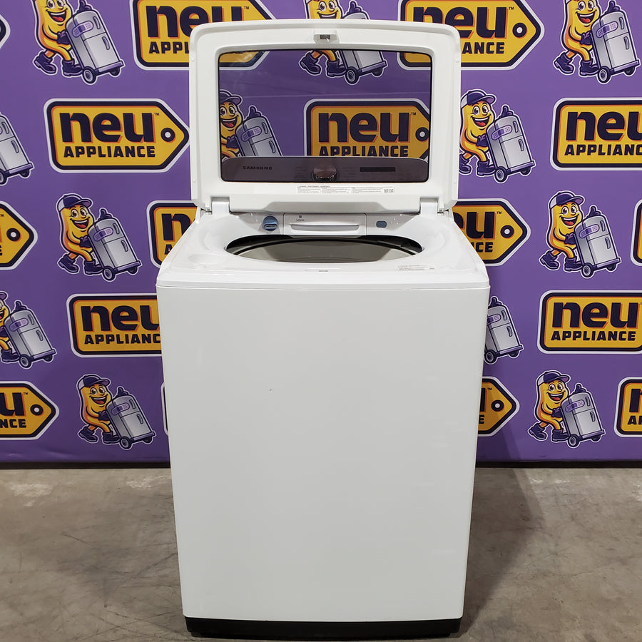 Samsung Top Load 5.0 Cu. Ft. Washer with Super Speed in White 31135SD249 - WA50R5400AW - Scratch & Dent (Moderate)