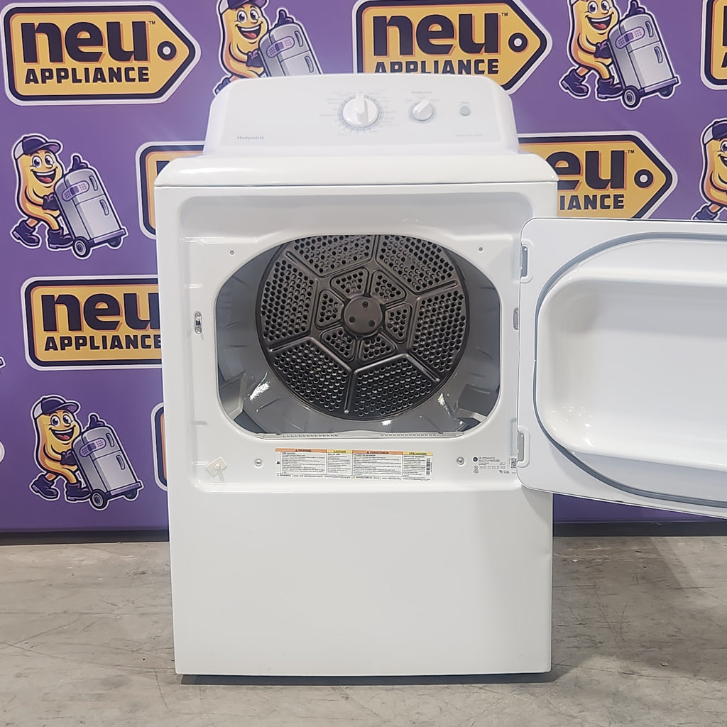 Pictures of Hotpoint White 3.8 Cu. Ft. Washer with Stainless Steel Basket HTW240ASKWS and Hotpoint White Electric 6.2 Cu. Ft. Dryer With Upfront Lint Filter HTX24EASKWS - Certified Refurbished - Neu Appliance Outlet - Discount Appliance Outlet in Austin, Tx