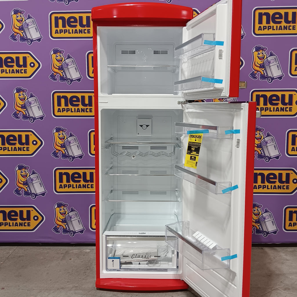 Pictures of Unique Classic Retro 23.8 in. 11 cu. ft. Frost Free Top Freezer Refrigerator in Candy Apple Red, Energy Star 25CR226 - UNQ-310L-R-TM - Scratch & Dent (Minor) - Neu Appliance Outlet - Discount Appliance Outlet in Austin, Tx