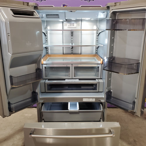 Pictures of Kitchenaid 26.8 cu ft Standard Depth French Door Refrigerator with Exterior Ice and Water Dispenser 31131SD18 - KRFF577KPS - Scratch & Dent (Major) - Neu Appliance Outlet - Discount Appliance Outlet in Austin, Tx