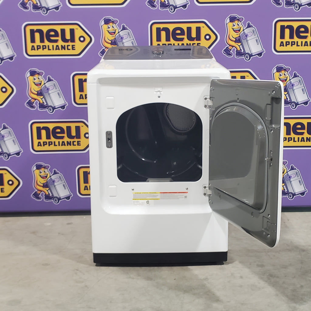 Pictures of Samsung White Top Load 5.0 Cu. Ft. Washer with Active Water Jet WA50R5200AW - Certified Refurbished and Samsung White Electric 7.4 Cu. Ft. Dryer with Sensor Dry DVE50R5200W - Scratch and Dent (Minor) - Neu Appliance Outlet - Discount Appliance Outlet in Austin, Tx