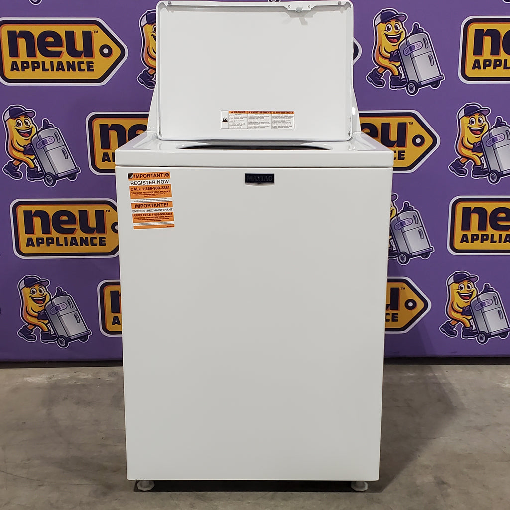 Pictures of Maytag Top Load 3.8 cu. ft. Washer with Deep Fill and Quick Wash Cycle MVW4005SW - Open Box and Maytag Top Load Electric Wrinkle Prevent 7.0 cu. ft. Dryer with Auto Dry 16128 - MED4005SW - Open Box - Neu Appliance Outlet - Discount Appliance Outlet in Austin, Tx