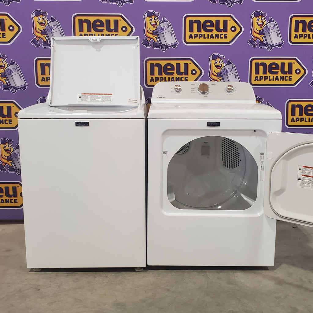 Maytag 4.5 cu. ft. Capacity Top Load Washer with Power™ Agitator and Deep Fill MVW4505MW - Certified Refurbished and Maytag 7.0 cu. ft. Capacity Top Load Electric Wrinkle Prevent Dryer 16057 - MED4500MW - Scratch & Dent (Minor)