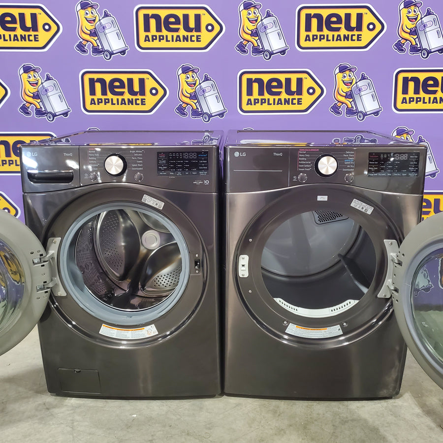 LG Front Load 4.5 Cu. Ft. Washer with TurboWash 360 Technology WM4000HBA - Scratch & Dent (Minor) and LG Smart Wi-Fi Enabled Front Load Electric 7.4 Cu. Ft. Dryer with TurboSteam 16202 - DLEX4000B - Scratch & Dent (Major)