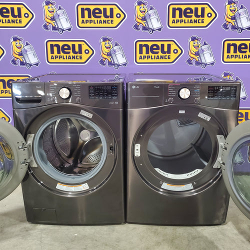 LG Front Load 4.5 Cu. Ft. Washer with TurboWash 360 Technology WM4000HBA - Scratch & Dent (Minor) and LG Smart Wi-Fi Enabled Front Load Electric 7.4 Cu. Ft. Dryer with TurboSteam 16202 - DLEX4000B - Scratch & Dent (Major)