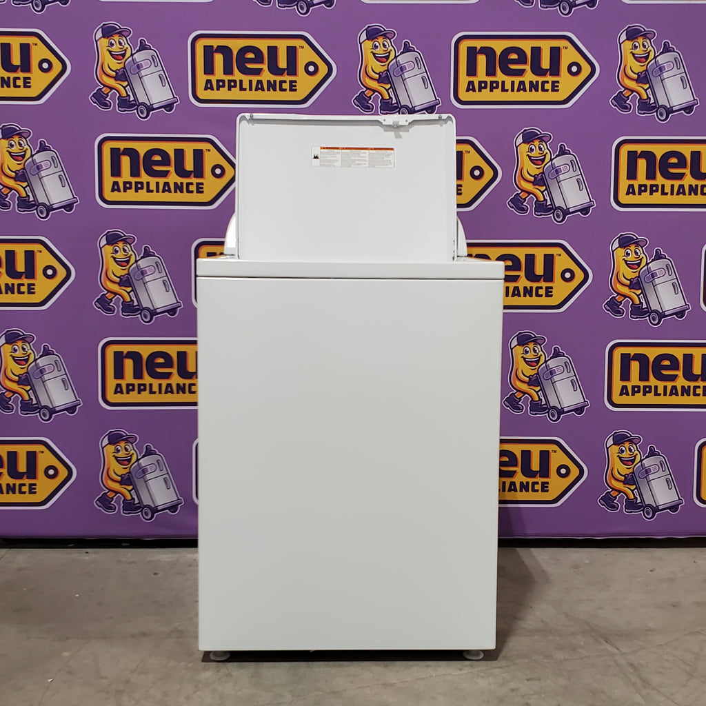 Whirlpool 3.8–3.9 Cu. Ft.  Top Load Washer with 2 in 1 Removable Agitator and Soil Level Selection WTW4957PW - Open Box and Whirlpool 7-cu ft Vented Electric Dryer 16050 - WGD4815EW - Scratch & Dent (Minor)