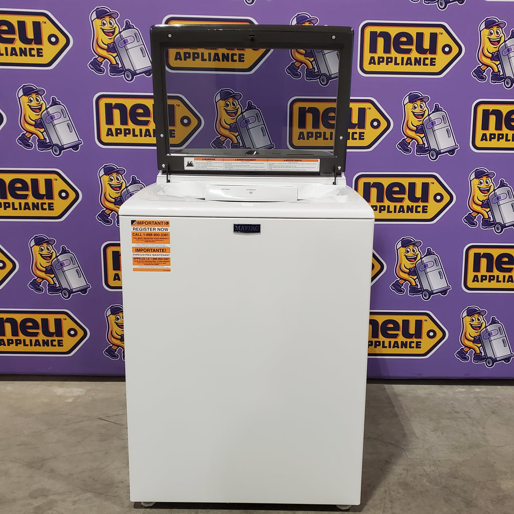 Pictures of Maytag Top Load 4.8 cu ft Washer with Deep Fill and Slow-Close Glass Lid MVW6200KW - Scratch & Dent (Minor) and Maytag 7.0 cu. ft Top Load Gas Dryer with Moisture Sensing 16171 - MGD6200KW - Scratch and Dent (Minor) - Neu Appliance Outlet - Discount Appliance Outlet in Austin, Tx
