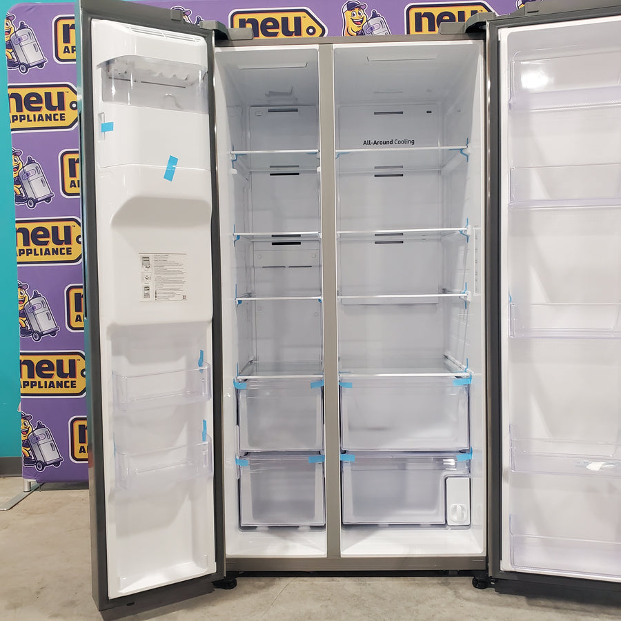 Samsung Stainless Steel Large Capacity Side-by-Side 27.4 Cu. Ft. Refrigerator with Ice and Water Dispenser and LED Lighting RS27T5200SR  - Open Box