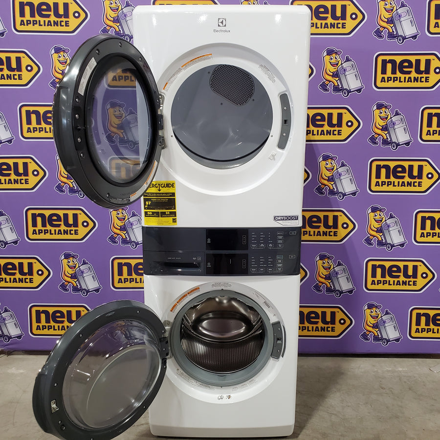Electrolux White 300 Series Laundry Tower Single Unit Washer & Gas Dryer with LuxCare Wash System 30133SD139 - ELTG7300AW - Scratch & Dent (Moderate)
