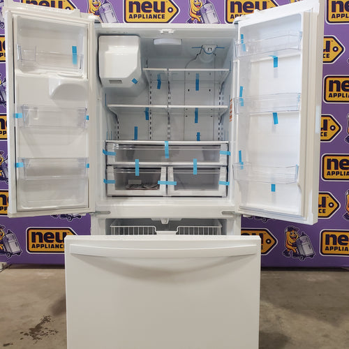 Pictures of Whirlpool 36 in. 24.7 cu. ft. Wide French Door Bottom Mount Refrigerator with Maximum Ice Capacity in White WRFF3436RW - Scratch & Dent (Minor) - Neu Appliance Outlet - Discount Appliance Outlet in Austin, Tx