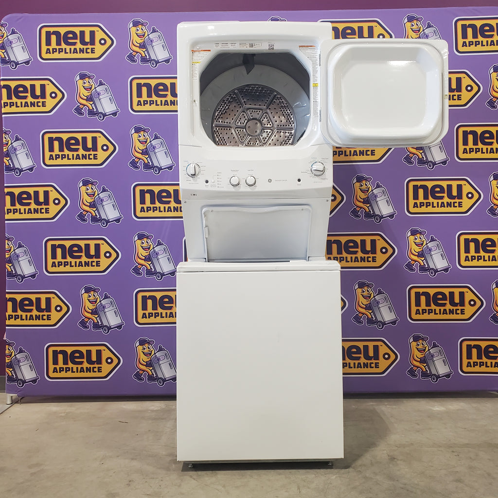 Pictures of GE White Combo 3.8 Cu. Ft. Top Load Washer and 5.9 Electric Dryer GUD27ESSM1WW - Certified Refurbished - Neu Appliance Outlet - Discount Appliance Outlet in Austin, Tx