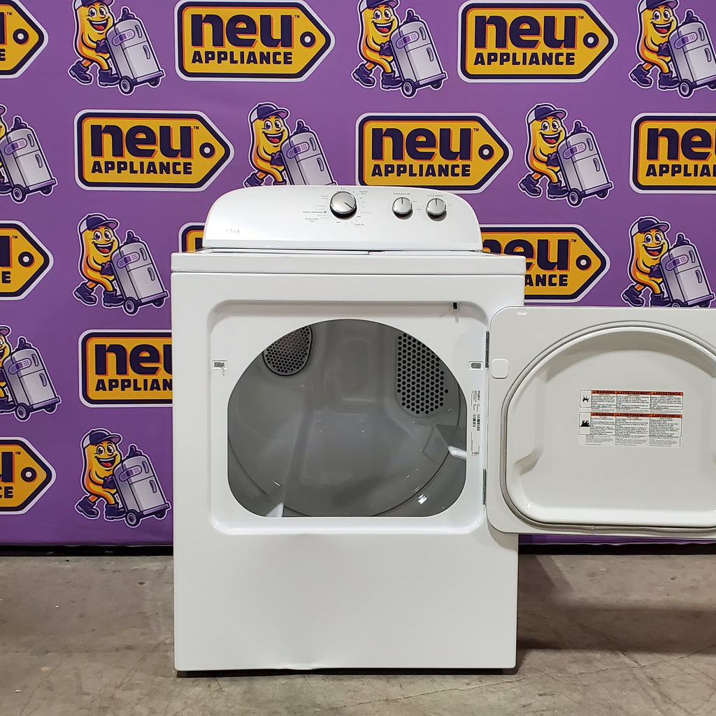 Whirlpool 3.8–3.9 Cu. Ft.  Top Load Washer with 2 in 1 Removable Agitator and Soil Level Selection WTW4957PW - Open Box and Whirlpool 7-cu ft Vented Electric Dryer 16050 - WGD4815EW - Scratch & Dent (Minor)