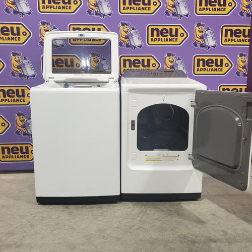 Samsung White Top Load 5.0 Cu. Ft. Washer with Super Speed WA50R5400AW - Certified Refurbished and Samsung White Electric 7.4 Cu. Ft. Dryer with Sensor Dry 16035 - DVE50R5200W - Certified Refurbished