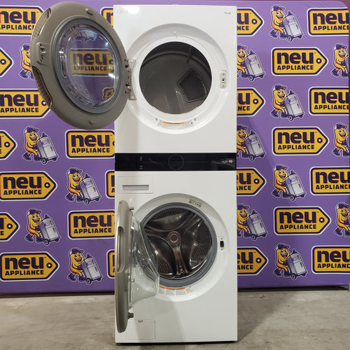 Pictures of LG Front Load Wash Tower with Center Control 4.5 Cu. Ft. Washer and 7.4 Cu. Ft. Dryer 5SD185 - WKE100HWA - Scratch & Dent (Minor) - Neu Appliance Outlet - Discount Appliance Outlet in Austin, Tx