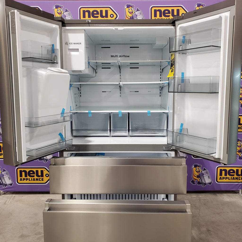 Pictures of Hisense PureFlat 25.6-cu ft 4-Door Smart French Door ENERGY STAR Refrigerator in Stainless Steel with Ice Maker, Water and Ice Dispenser 6SD131 - HRM260N6TSE - Scratch & Dent (Minor) - Neu Appliance Outlet - Discount Appliance Outlet in Austin, Tx