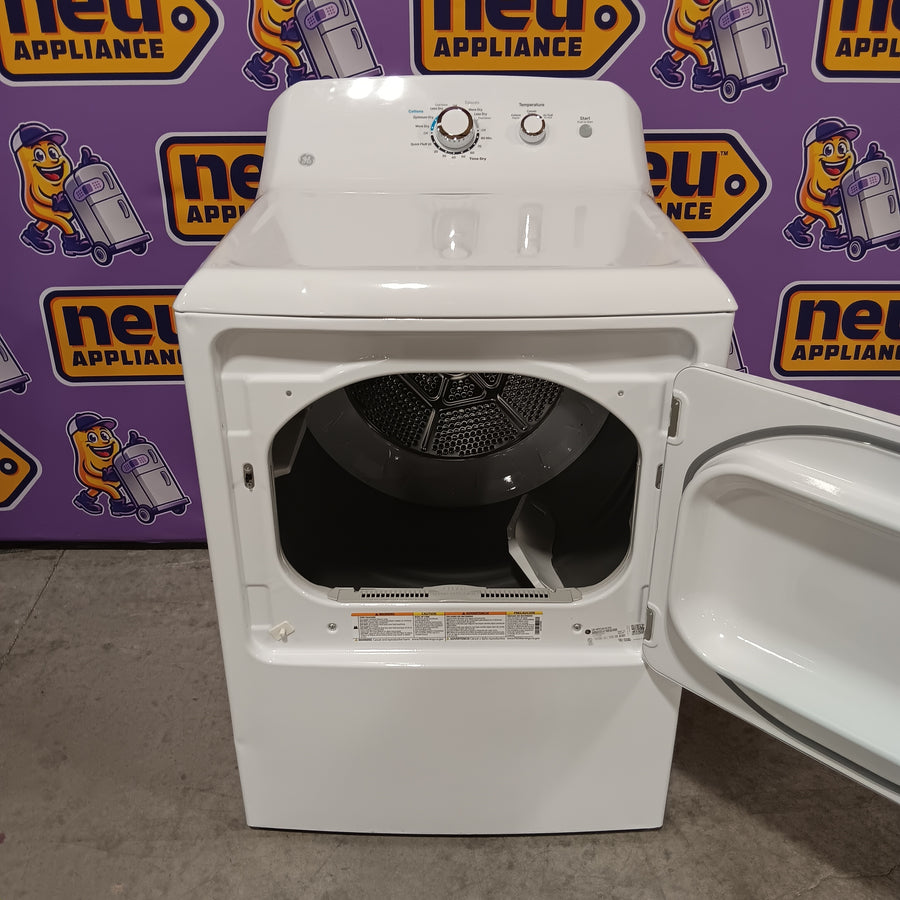 GE White Top Load 4.0 Cu. Ft. Capacity Washer with Stainless Steel Wash Basket GTW325ASWWW - Scratch & Dent (Moderate) and GE 7.2 cu. ft. Capacity Aluminized Alloy Drum Electric Dryer 16292 - GTD33EASKWW - Certified Refurbished