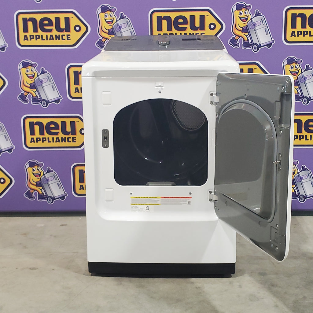 Pictures of Samsung White Top Load 5.0 Cu. Ft. Washer with Active Water Jet WA50R5200AW - Certified Refurbished and Samsung White Electric 7.4 Cu. Ft. Dryer with Sensor Dry DVE50R5200W - Scratch and Dent (Minor) - Neu Appliance Outlet - Discount Appliance Outlet in Austin, Tx